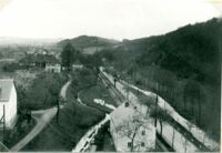 Blick vom Fabrik-Schornstein der Niedermühle Richtung Süden (1935)